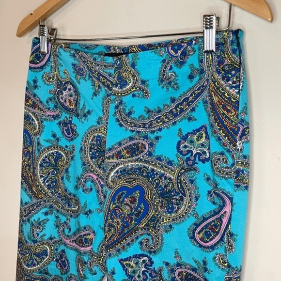 TALBOTS Cropped Paisley Slim-Fit Pants, Size 2P - Picture 3 of 8